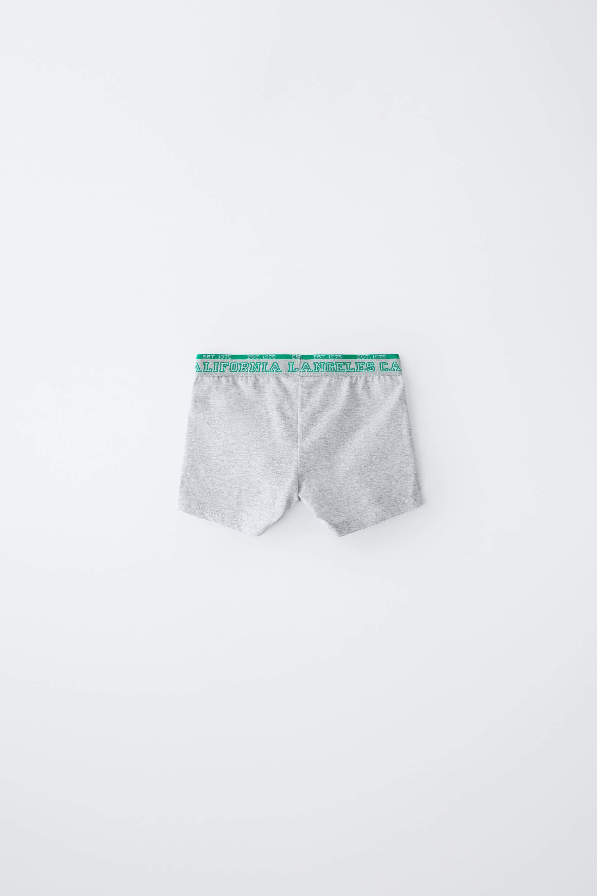 AGES 6-14 / FIVE-PACK OF TEXT PRINT BOXERS